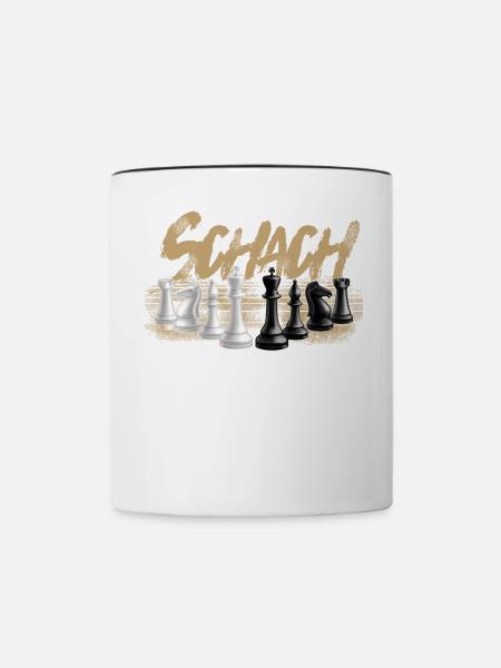 Schach - Tasse zweifarbig - Weiß/Schwarz