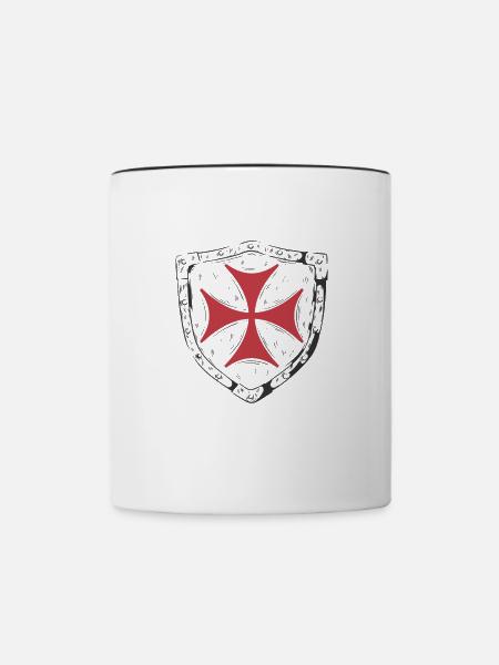 Ritter Rüstung Schutzschild - Tasse zweifarbig - Weiß/Schwarz