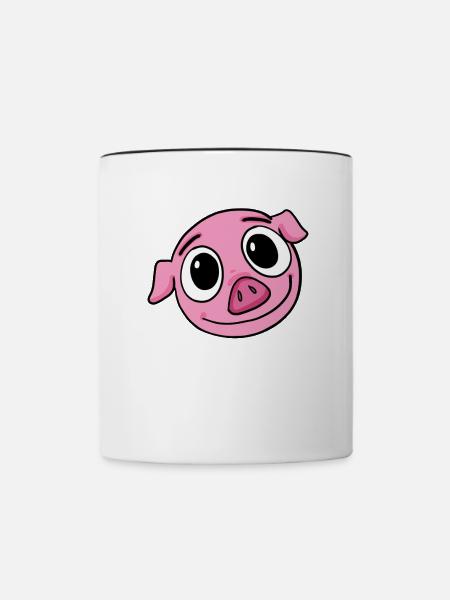 Schwein - Tasse zweifarbig - Weiß/Schwarz