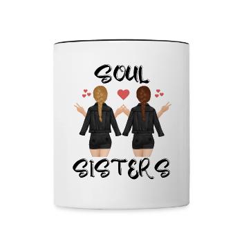 Seele Schwestern - Tasse zweifarbig - Weiß/Schwarz - Vorne
