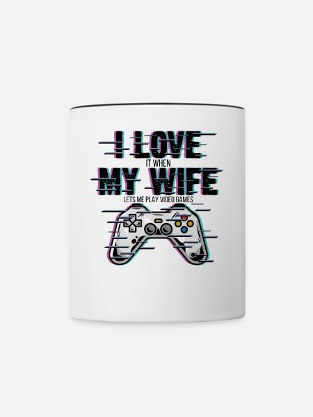 Gamer Husband - Tasse zweifarbig - Weiß/Schwarz