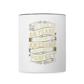 66. Geburtstag - Tasse zweifarbig - Weiß/Schwarz - Vorne