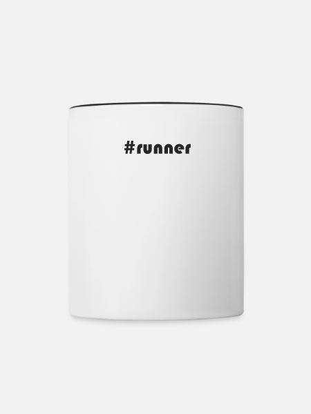 Laufen - #runner - Tasse zweifarbig - Weiß/Schwarz