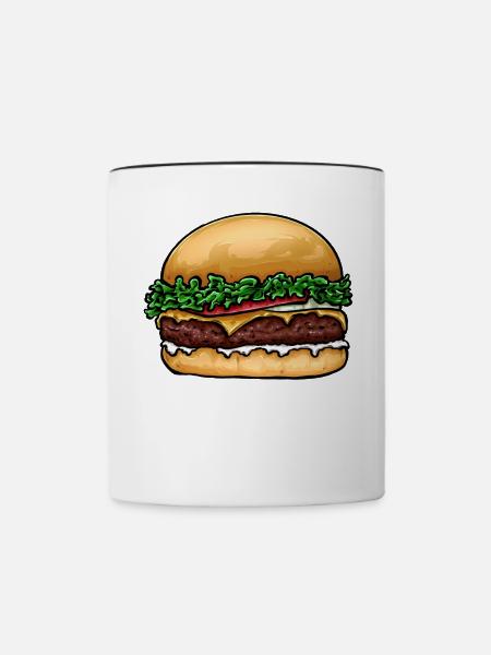 Hamburger Cheeseburger - Tasse zweifarbig - Weiß/Schwarz