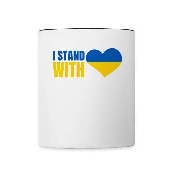 I stand with Ukraine Flag - Tasse zweifarbig - Weiß/Schwarz - Vorne