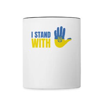 I stand with Ukraine Flag - Tasse zweifarbig - Weiß/Schwarz - Vorne