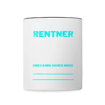 Rentner 2022 Rente Ruhestand Fahrradfahrer - Tasse zweifarbig - Weiß/Schwarz - Vorne