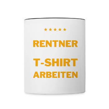Rentner 2022 Rente Ruhestand - Tasse zweifarbig - Weiß/Schwarz - Vorne