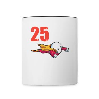 25 ans que j’étais le plus rapide 25ème anniversaire - Mug contrasté - blanc/noir - Devant