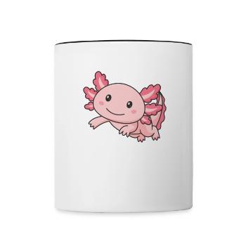 Axolotl cute animals kawaii anime funny axolotl - Contrasting Mug - white/black - Front