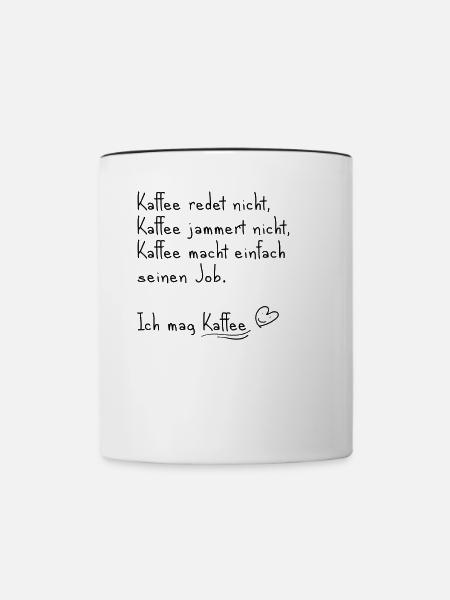Ich mag Kaffee - Tasse zweifarbig - Weiß/Schwarz