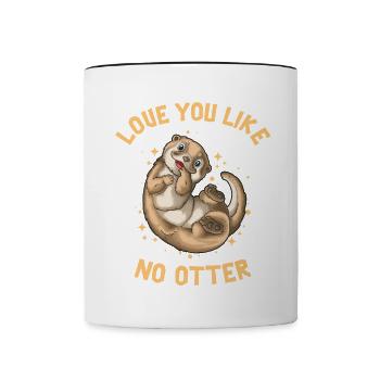 Love You Like No Otter Valentine's Day - Contrasting Mug - white/black - Front