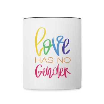 LGBTQ Gay Pride Month Rainbow Love is Love - Tasse zweifarbig - Weiß/Schwarz - Vorne