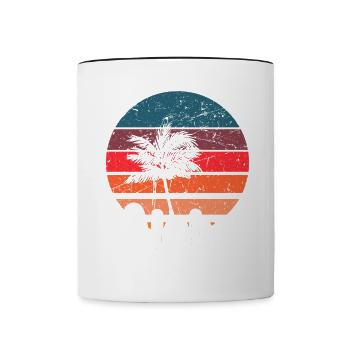 Aloha - Hawaii Surfing Retro Coucher de soleil - Mug contrasté - blanc/noir - Devant