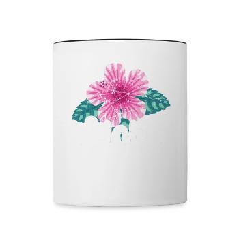 Aloha - Hawaii Surfing Retro Coucher de soleil - Mug contrasté - blanc/noir - Devant
