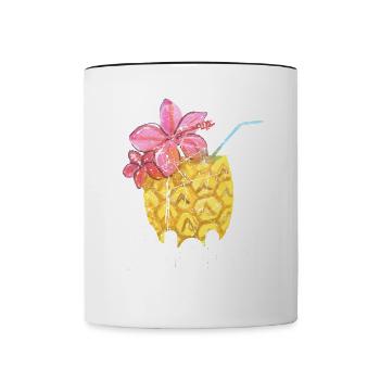 Aloha - Hawaii Surfing Retro Coucher de soleil - Mug contrasté - blanc/noir - Devant