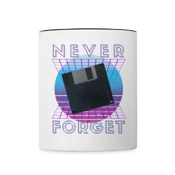 Never Forget Retro 80s 90s Nostalgia - Contrasting Mug - white/black - Front