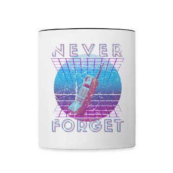 Never Forget Retro 80s 90s Nostalgia - Contrasting Mug - white/black - Front