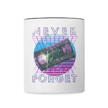 Never Forget Retro 80s 90s Nostalgia - Contrasting Mug - white/black - Front