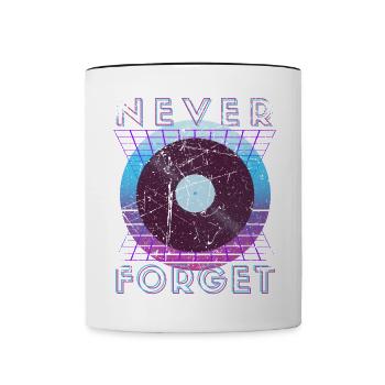 Never Forget Retro 80er 90er Nostalgie - Tasse zweifarbig - Weiß/Schwarz - Vorne