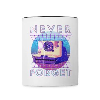 Never Forget Retro 80s 90s Nostalgia - Contrasting Mug - white/black - Front