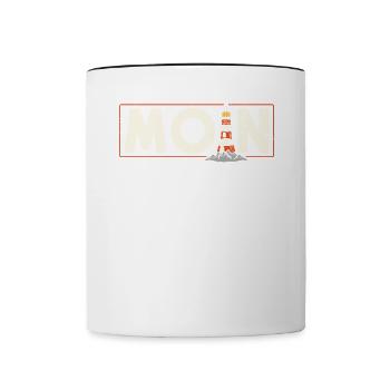 Moin ihr Spacken - Digga Spruch Meer Norddeutsch - Tasse zweifarbig - Weiß/Schwarz - Vorne