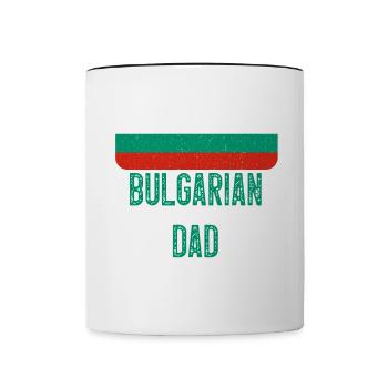 J’ai deux titres bulgare et papa Bulgarie - Mug contrasté - blanc/noir - Devant