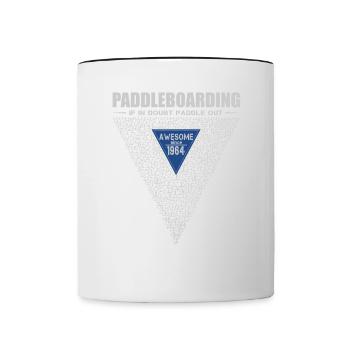 En cas de doute, pagayez. Stand up Paddle, SUP 1964 - Mug contrasté - blanc/noir - Devant