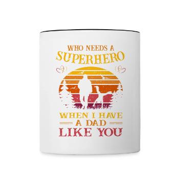 Super-héros - Un papa comme toi - Fête des pères - Enfants - Mug contrasté - blanc/noir - Devant