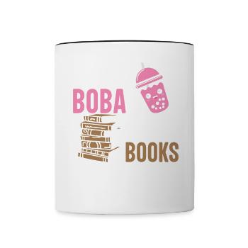 Bookaholic Leben Powered By Tee Blase Geschenke Id - Tasse zweifarbig - Weiß/Schwarz - Vorne