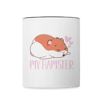 Funny hamsters My cute gift idea for H - Contrasting Mug - white/black - Front