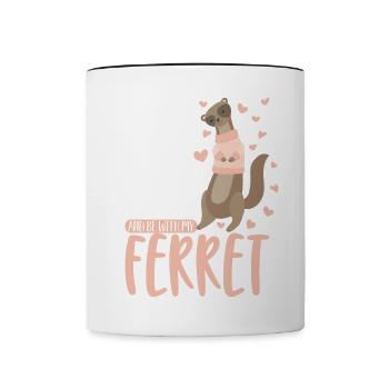 Amoureux des animaux Furet Day Lifestyle Ge - Mug contrasté - blanc/noir - Devant