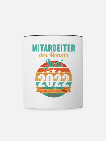 Mitarbeiter des Monats Juni 2022 - Tasse zweifarbig - Weiß/Schwarz