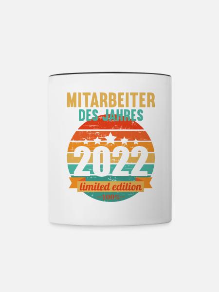 Mitarbeiter des Jahres 2022 - Tasse zweifarbig - Weiß/Schwarz