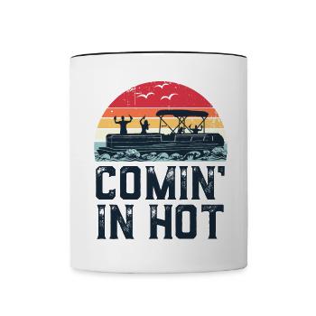 Drôle de ponton Boat Party Comin' dans Hot Birthday - Mug contrasté - blanc/noir - Devant