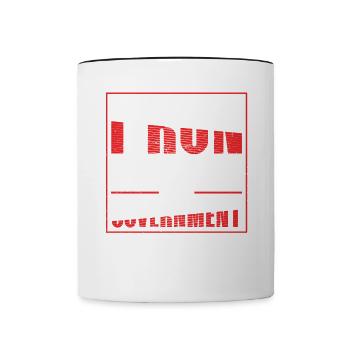 Ich Laufe Besser Als Die Regierung Läufer - Tasse zweifarbig - Weiß/Schwarz - Vorne