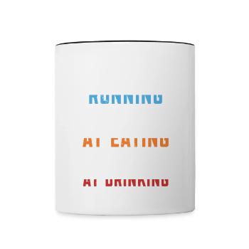 Okay when running better when eating - Contrasting Mug - white/black - Front