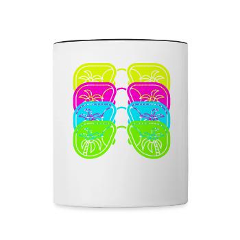 Chemise d’été d’été Femmes Hommes - Mug contrasté - blanc/noir - Devant