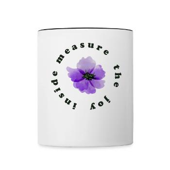 innerliche Freude - Tasse zweifarbig - Weiß/Schwarz - Vorne