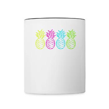 Chemise d’été d’été Femmes Hommes - Mug contrasté - blanc/noir - Devant