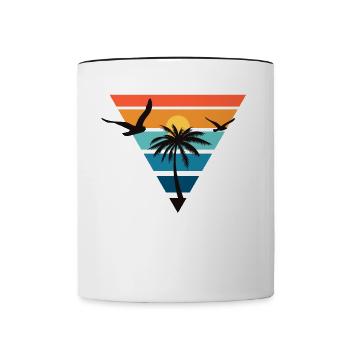 Chemise d’été d’été Femmes Hommes - Mug contrasté - blanc/noir - Devant