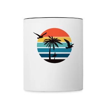 Chemise d’été d’été Femmes Hommes - Mug contrasté - blanc/noir - Devant