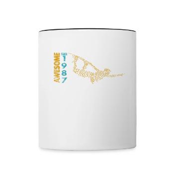 Awesome since 1987. Wakeboard Lifestyle - Tasse zweifarbig - Weiß/Schwarz - Vorne