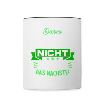 Dieses Problem will ich nicht zeig mir das nächste - Tasse zweifarbig - Weiß/Schwarz - Vorne