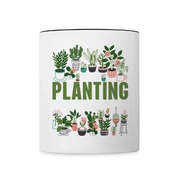 Pflanzung Pflanzen Ich liebe meinen Garten Gartena - Tasse zweifarbig - Weiß/Schwarz - Vorne