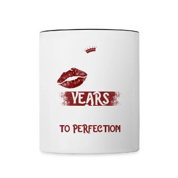 50 year old girl 50 bday Queen 50 birthday - Contrasting Mug - white/black - Front