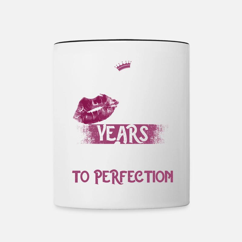 Fille de 40 ans 40 bday Queen 40 anniversaire - Mug contrasté - blanc/noir
