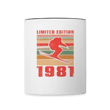 Ski Sports d’hiver Anniversaire du skieur 1981 - Mug contrasté - blanc/noir - Devant