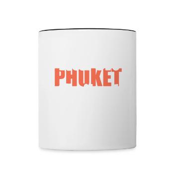 Vintage Thaïlande Asie Coucher de soleil Phuket Karon - Mug contrasté - blanc/noir - Devant