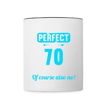 Suis-je parfait à 70 ans 70 ans - Mug contrasté - blanc/noir - Devant